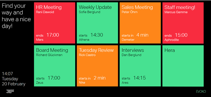 evoko room booking overview