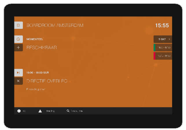 gobright room booking panel orange