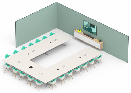 logitech ushaped table setup