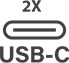 Dual USB-C ports icon